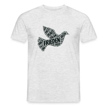 Frieden Taube Peace Pace Mir - Männer T-Shirt - Grau meliert - Vorne - AI Model Male 178 dark (178cm)
