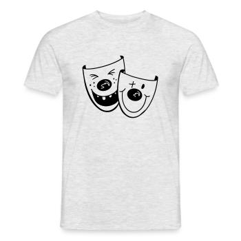 Two funny clown masks - carnival - gift - Men's T-Shirt - heather grey - Front - AI Model Male 178 dark (178cm)