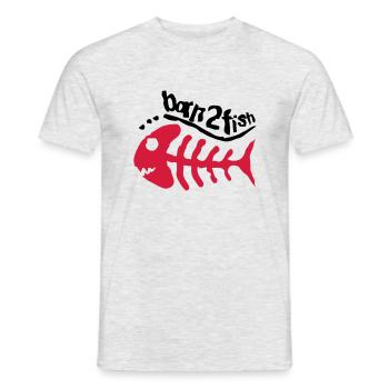 born_2_fish_red_f2 - Männer T-Shirt - Grau meliert - Vorne - AI Model Male 178 dark (178cm)