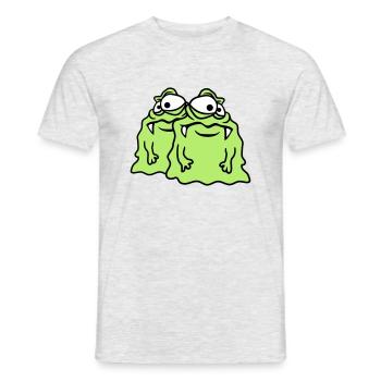 team 2 freunde paar glibber schleim ekelig schleim - Männer T-Shirt - Grau meliert - Vorne - AI Model Male 178 dark (178cm)