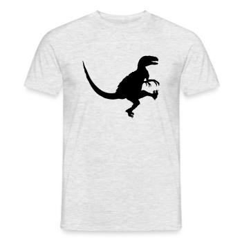 Danse attaquer Raptor T -Rex - T-shirt homme - gris chiné - Devant - AI Model Male 178 dark (178cm)