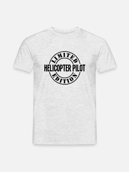 helicopter pilot limited edition stamp c - Men's T-Shirt - heather grey