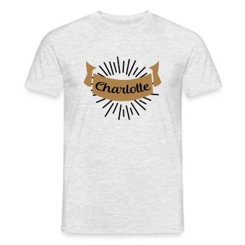 charlotte - Männer T-Shirt - Grau meliert - Vorne - AI Model Male 178 dark (178cm)