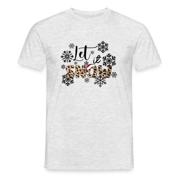 Qu’il neige ! Noël avec Leopard Design - T-shirt homme - gris chiné - Devant - AI Model Male 178 dark (178cm)