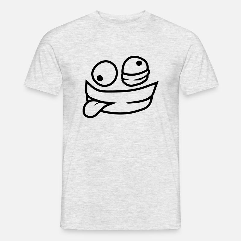 Comic Psychopath Gesicht - Männer T-Shirt - Grau meliert