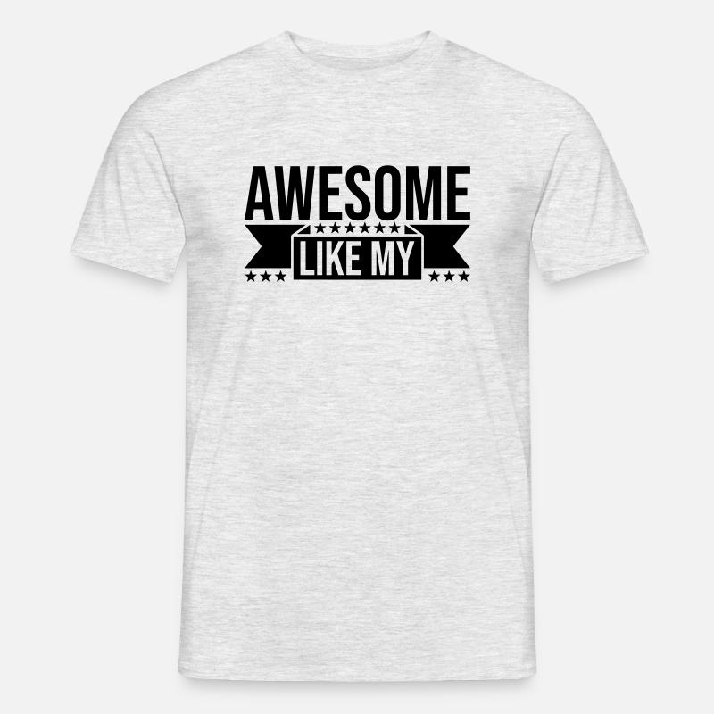 Einfügen Text Awesome Like - Männer T-Shirt - Grau meliert