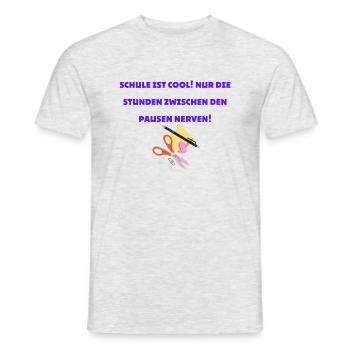Schule ist cool! - Männer T-Shirt - Grau meliert - Vorne - AI Model Male 178 dark (178cm)