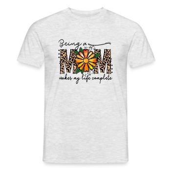 Stolze Mama Mutter Mami Lebensaufgabe Kinder Kind - Männer T-Shirt - Grau meliert - Vorne - AI Model Male 178 dark (178cm)
