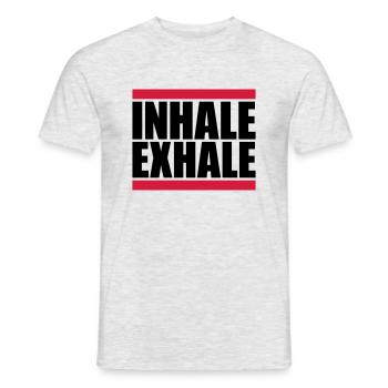 inhale exhale yoga Zitat - Männer T-Shirt - Grau meliert - Vorne - AI Model Male 178 dark (178cm)
