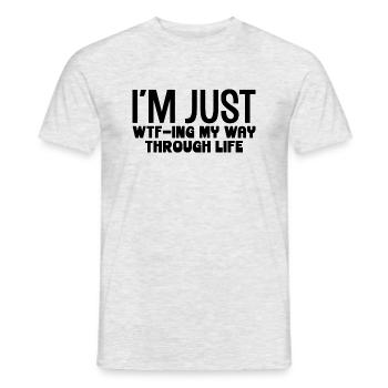 Ich bahne mir gerade meinen Weg durchs Leben - Männer T-Shirt - Grau meliert - Vorne - AI Model Male 178 dark (178cm)