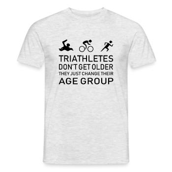 Marathon Triathlon Running Jogging Biking Cycling - Men's T-Shirt - heather grey - Front - AI Model Male 178 dark (178cm)