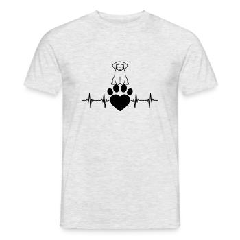 haustier liebe - Männer T-Shirt - Grau meliert - Vorne - AI Model Male 178 dark (178cm)