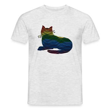 Cat - Men's T-Shirt - heather grey - Front - AI Model Male 178 dark (178cm)