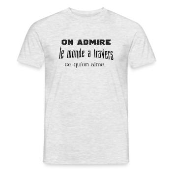 À travers l'amour - T-shirt homme - gris chiné - Devant - AI Model Male 178 dark (178cm)
