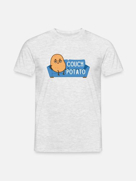 COUCH POTATO - Männer T-Shirt - Grau meliert