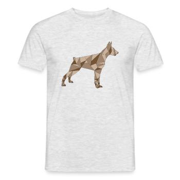 géométrique brun DOBERMAN - T-shirt homme - gris chiné - Devant - AI Model Male 178 dark (178cm)