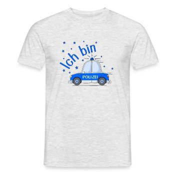 Polizeiauto Geburtstag Blau - Männer T-Shirt - Grau meliert - Vorne - AI Model Male 178 dark (178cm)