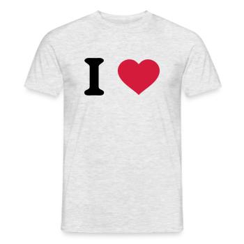 i love - Men's T-Shirt - heather grey - Front - AI Model Male 178 dark (178cm)