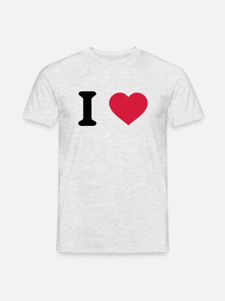 i love - T-shirt homme - gris chiné
