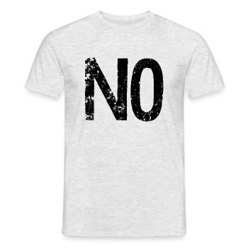 NO - Männer T-Shirt - Grau meliert - Vorne - AI Model Male 178 dark (178cm)