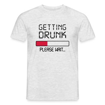 getting drunk - Men's T-Shirt - heather grey - Front - AI Model Male 178 dark (178cm)