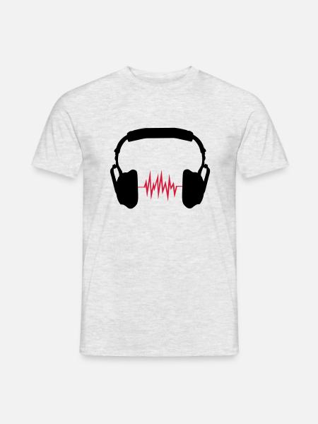 écouteurs - T-shirt homme - gris chiné