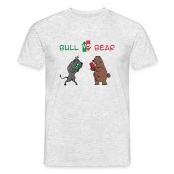 Bull vs. Bear, stock market, stocks, gift idea - Men's T-Shirt - heather grey - Front - AI Model Male 178 dark (178cm)