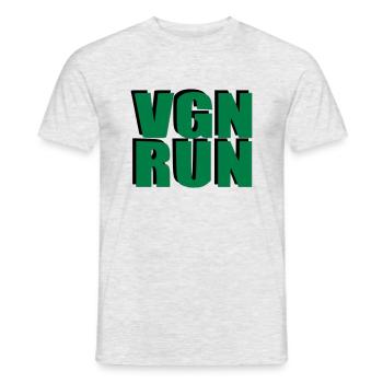 VGN RUN Vegan Laufen Geschenk Geburtstag Sport - Männer T-Shirt - Grau meliert - Vorne - AI Model Male 178 dark (178cm)