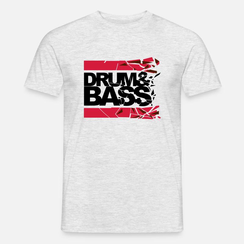 Drum 'n' Bass shattered 2 - Männer T-Shirt - Grau meliert