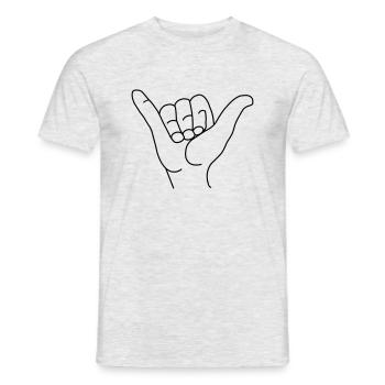 Surfer Greeting - Men's T-Shirt - heather grey - Front - AI Model Male 178 dark (178cm)