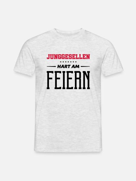 junggesellen hart am feiern - Männer T-Shirt - Grau meliert