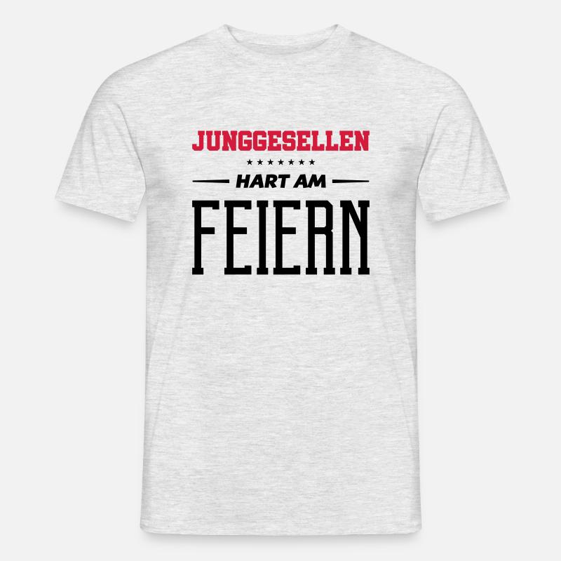 junggesellen hart am feiern - Männer T-Shirt - Grau meliert