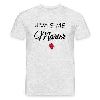 Je vais me marier - T-shirt homme - gris chiné - Devant - AI Model Male 178 dark (178cm)
