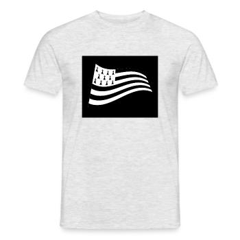 Breton flag in the wind - Men's T-Shirt - heather grey - Front - AI Model Male 178 dark (178cm)
