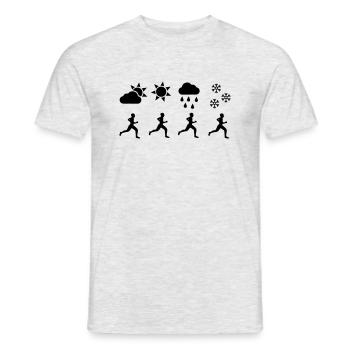 Running all year - Men's T-Shirt - heather grey - Front - AI Model Male 178 dark (178cm)