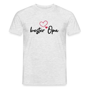bester Opa mit Herz - Männer T-Shirt - Grau meliert - Vorne - AI Model Male 178 dark (178cm)