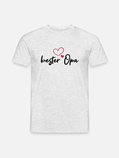 bester Opa mit Herz - Männer T-Shirt - Grau meliert
