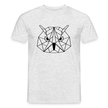 Owl geometric - Men's T-Shirt - heather grey - Front - AI Model Male 178 dark (178cm)