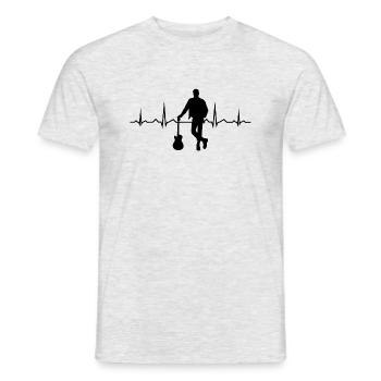 Gitarrenspieler Gitarre akustische gitarre - Männer T-Shirt - Grau meliert - Vorne - AI Model Male 178 dark (178cm)