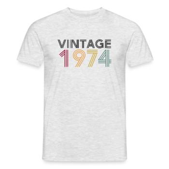 Vintage 1974 - Men's T-Shirt - heather grey - Front - AI Model Male 178 dark (178cm)