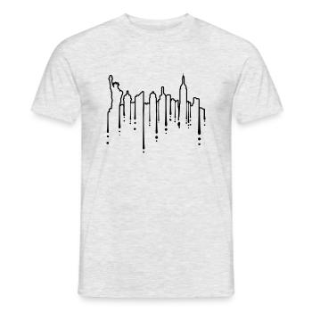 Tropfen Freiheitsstatue NYC - Männer T-Shirt - Grau meliert - Vorne - AI Model Male 178 dark (178cm)