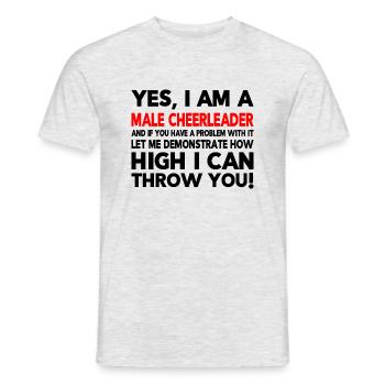 Yes I Am A Male Cheerleader Cheerleading Cheerdanc - Männer T-Shirt - Grau meliert - Vorne - AI Model Male 178 dark (178cm)
