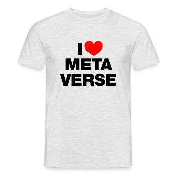 I Love Metaverse (noir) - T-shirt homme - gris chiné - Devant - AI Model Male 178 dark (178cm)