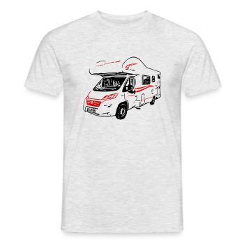Camping-car Alcove Ducato - T-shirt homme - gris chiné - Devant - AI Model Male 178 dark (178cm)