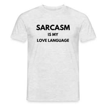Sarkasmus ist meine Liebessprache | Lustige Geschenkidee - Männer T-Shirt - Grau meliert - Vorne - AI Model Male 178 dark (178cm)