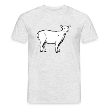 Un agneau (dessiné à la main) - T-shirt homme - gris chiné - Devant - AI Model Male 178 dark (178cm)