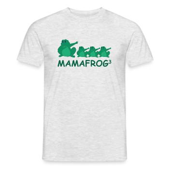 Schwanger werdene Mutter Drillinge Frosch - Männer T-Shirt - Grau meliert - Vorne - AI Model Male 178 dark (178cm)