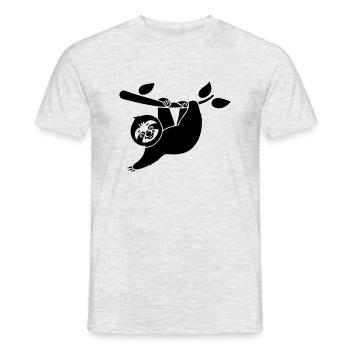 Cartoon Faultier - Tolles Design - Männer T-Shirt - Grau meliert - Vorne - AI Model Male 178 dark (178cm)