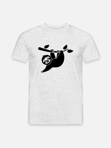Cartoon Faultier - Tolles Design - Männer T-Shirt - Grau meliert