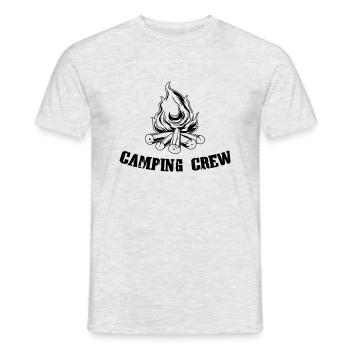 Campfire Camping Crew - Men's T-Shirt - heather grey - Front - AI Model Male 178 dark (178cm)